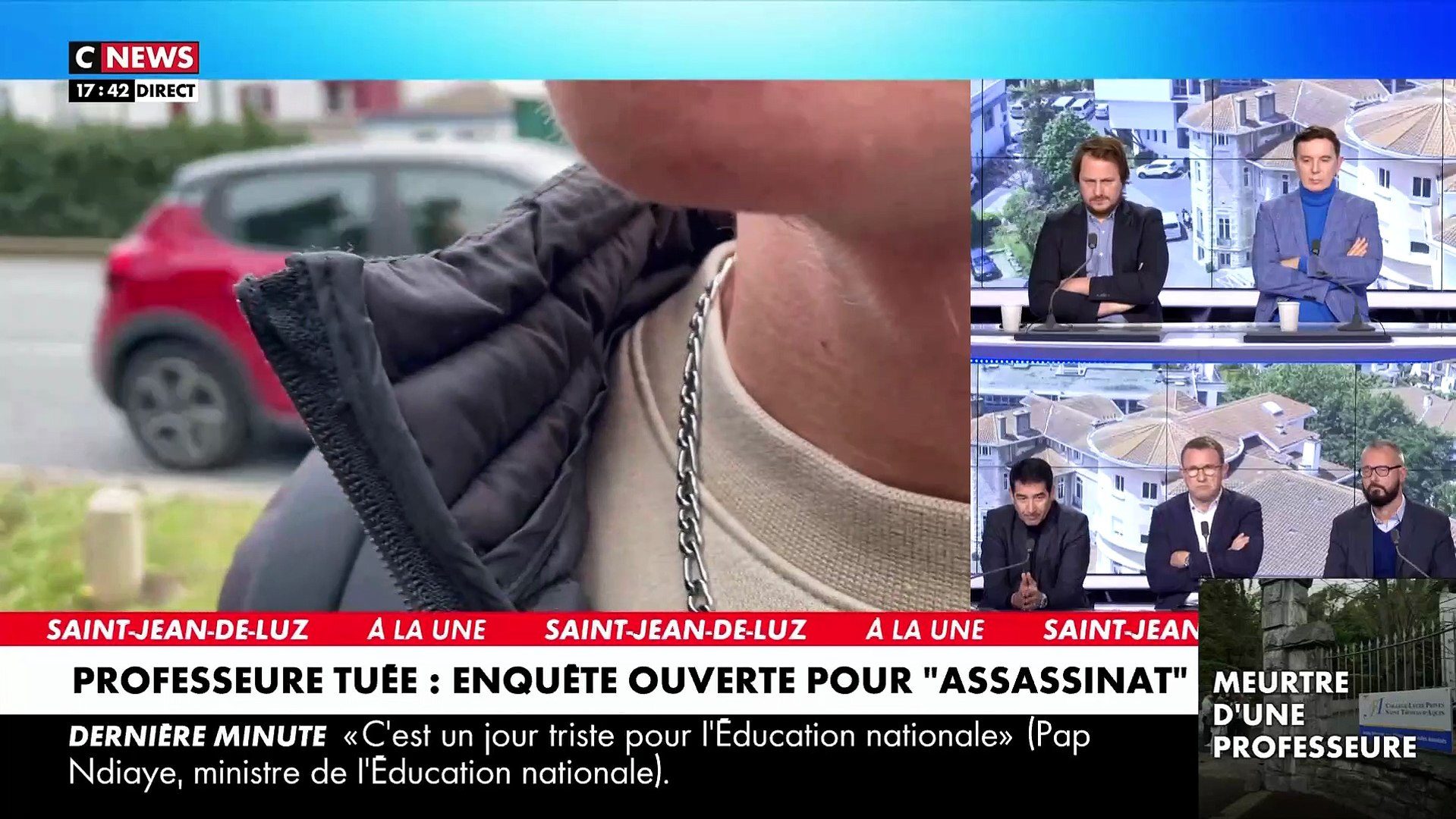 Meurtre d'une prof ce matin à St-Jean-de-Luz - Un élève présent lors de  l'agression raconte sur CNews - Vidéo Dailymotion
