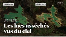 Sécheresse en France : ces images avant/après montrent comment le niveau des lacs a diminué