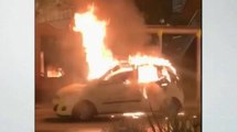 Taxista fue víctima de robo y su vehículo fue incinerado