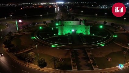 شاهد.. "أمانة جازان" تزيّن شوارع المدن بالأعلام الوطنية ابتهاجاً بيوم التأسيس