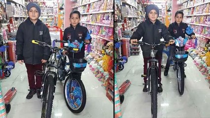 Bisiklet paralarını AFAD’a bağışlayan kardeşlere “bisiklet” sürprizi