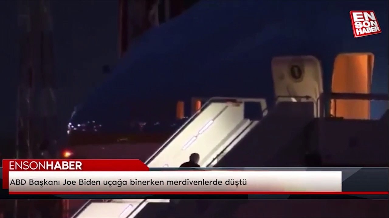 ABD Başkanı Joe Biden uçağa binerken merdivenlerde düştü