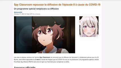 Spy Classroom Episode 8 VOSTFR : L'episode est retardé !