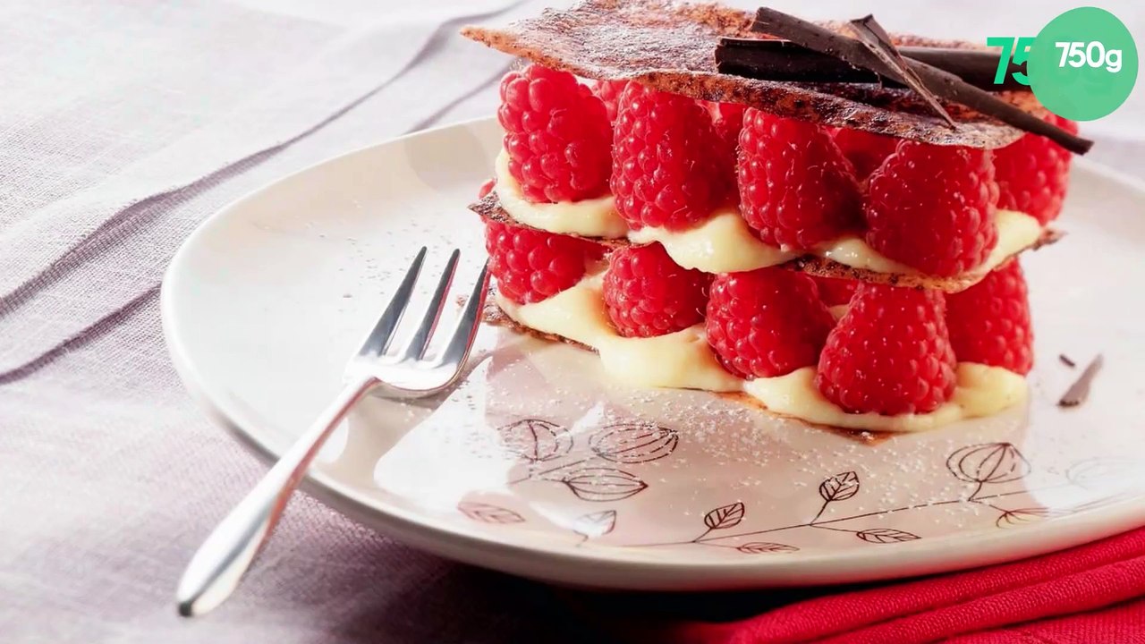 Millefeuille chocolat blanc framboises