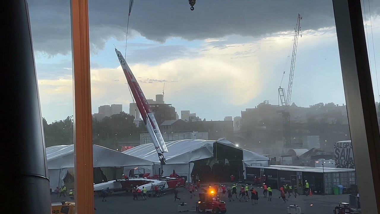 Freak Storm Ends Australia SailGP 2023 at Sydney Harbour video