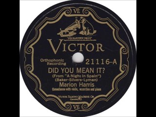 Marion Harris - Did You Mean It (1927)