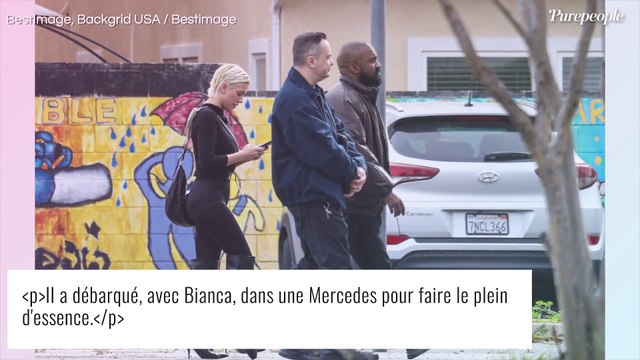 Kanye West remarié : rare apparition avec sa nouvelle femme Bianca... à la station service !
