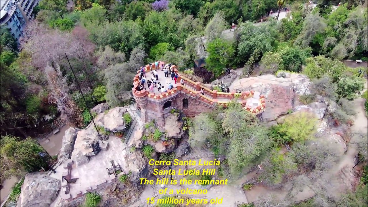 Cerro Santa Lucia Hill remnant of a volcano 15 million years old Santiago Chile