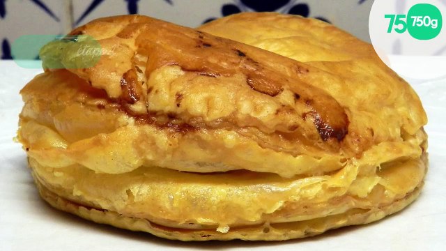 Galette individuelle au foie gras, magret fumé et pomme