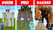 Minecraft NOOB vs PRO vs HACKER GOLEM STATUE HOUSE BUILD CHALLENGE in Minecraft  Animation
