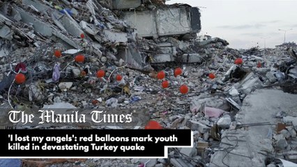 'I lost my angels': red balloons mark youth killed in devastating Turkey quake