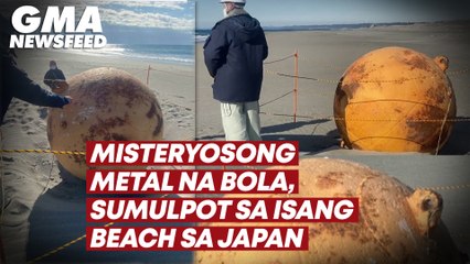 Misteryosong metal na bola, sumulpot sa isang beach sa Japan | GMA News Feed