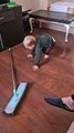 Toddler Falls While Helping With Chores