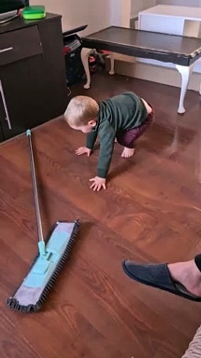 Toddler Falls While Helping With Chores