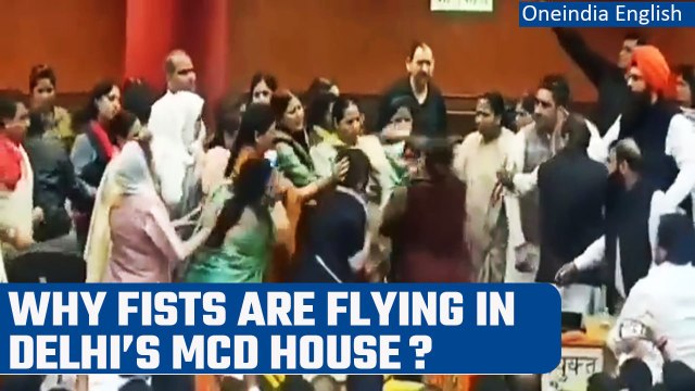 Delhi MCD House witness fist fights between AAP and BJP members| Oneindia News