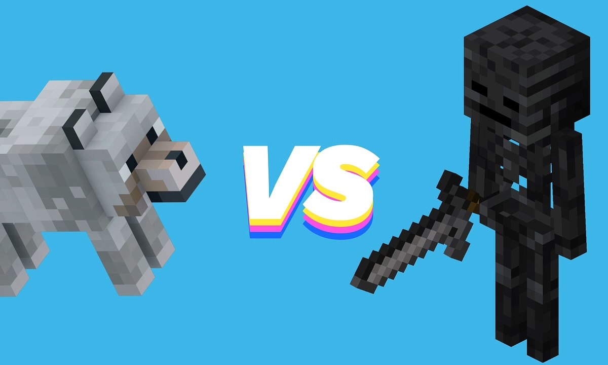 Minecraft 100 wolfs VS 100 wither skeletons EPI...