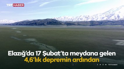 Elazığ'da fay hattındaki zemin sıvılaşması havadan görüntülendi