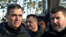 Los gestos de Sánchez viendo las ruinas de la guerra de Ucrania