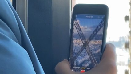 Forgetful man doesn't press record when filming the view of Paris from Eiffel Tower's elevator