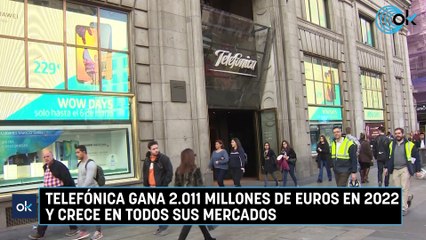 Telefónica gana 2.011 millones de euros en 2022 y crece en todos sus mercados