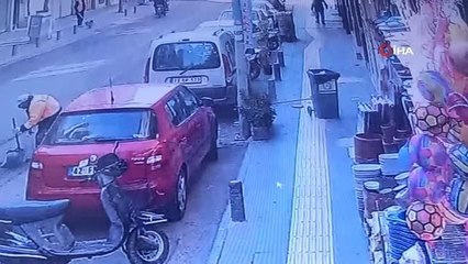 Temizlik işçisinin başına sıva parçası böyle düştü