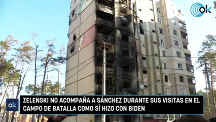 Zelenski no acompaña a Sánchez durante sus visitas en el campo de batalla como sí hizo con Biden