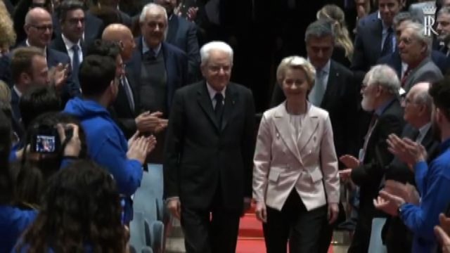 Mattarella e von der Leyen insieme all'università di Palermo