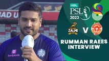 Rumman Raees Interview | Peshawar Zalmi vs Islamabad United | Match 12 | HBL PSL 8 | MI2T