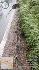 Pista cede na BR-470 em Indaial