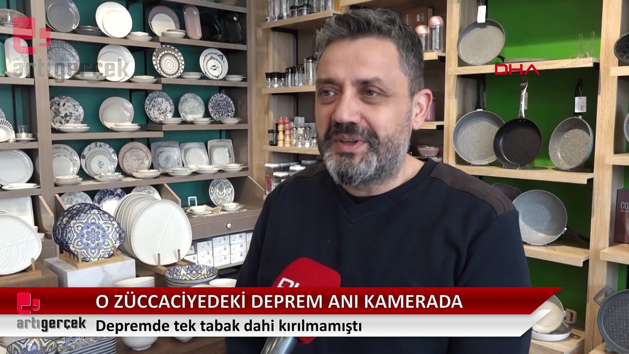 Züccaciyedeki deprem anı kamerada... Tek bir tabak dahi kırılmamıştı