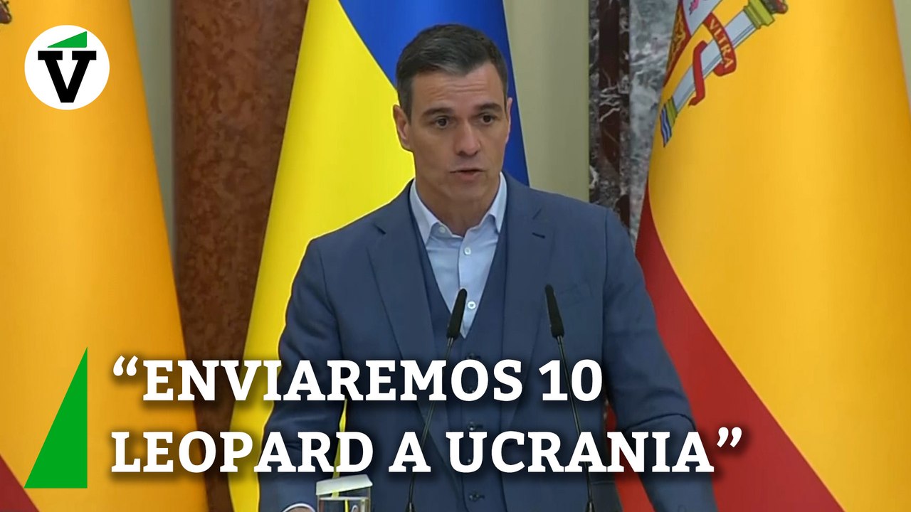 Sánchez anuncia ante Zelenski en Kiev que España enviará 10 Leopard, cuatro más de los acordados