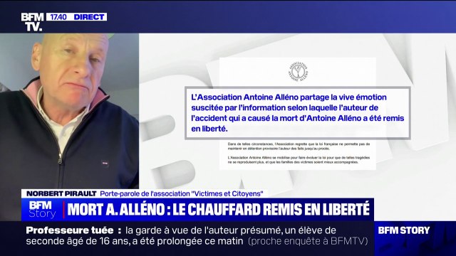 Mort d'Antoine Alléno: le porte-parole de Victimes et citoyens abasourdi par la remise en liberté du mis en examen