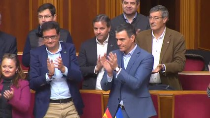 Sánchez interviene en el Parlamento ucraniano