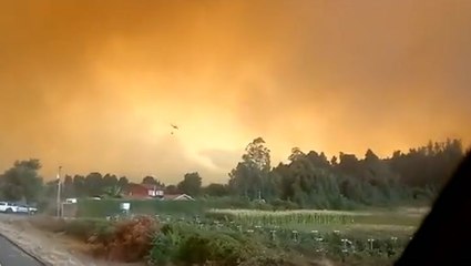 Chile: Sky glows orange as huge wildfire burns in Concepcion