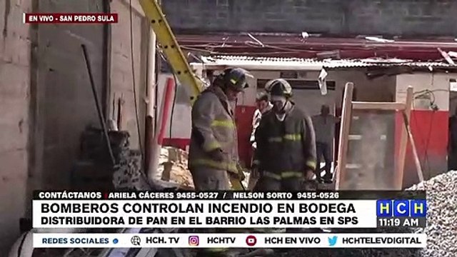 ¡Bomberos controlan incendio en bodega de distribuidora de pan en SPS!