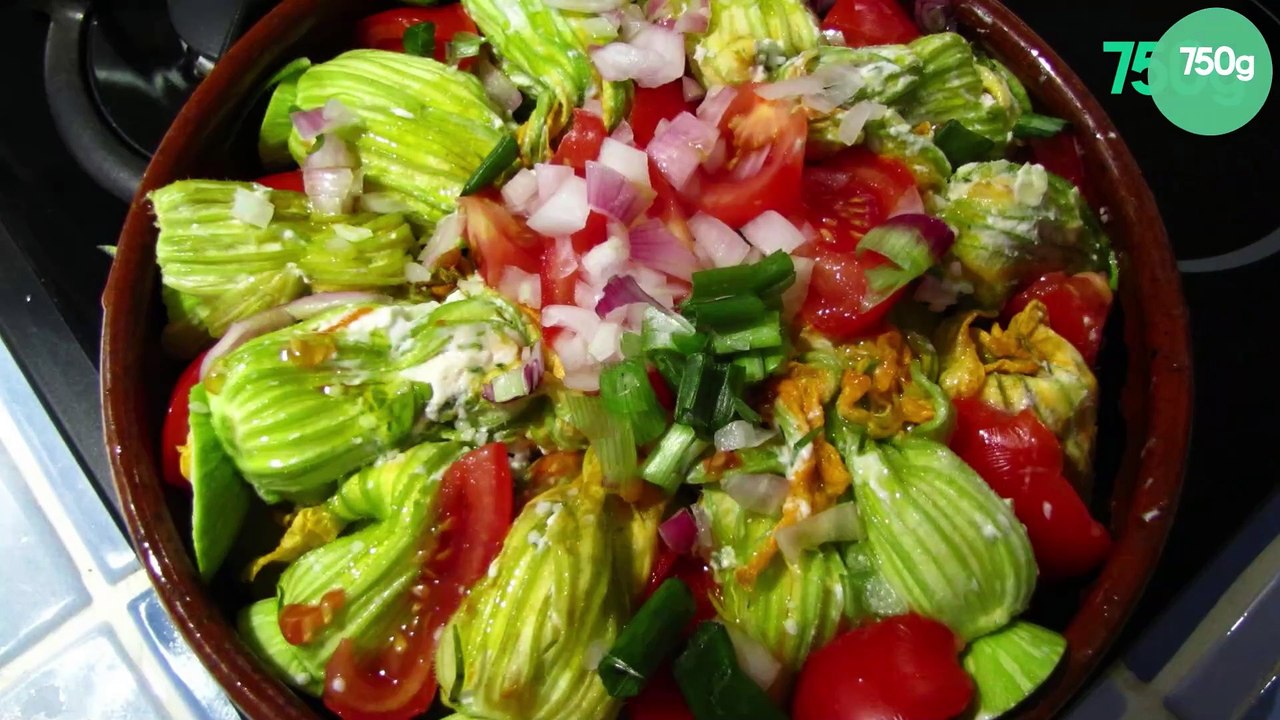 Fleurs de courgette farcies au chèvre frais