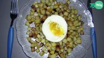 Œuf au plat dans un nid de pommes de terre rissolées