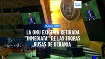 La Asamblea General de la ONU exige la retirada 