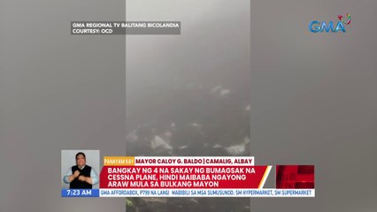 Bangkay ng 4 na sakay ng bumagsak na Cessna Plane, hindi maibaba ngayong araw mula sa Bulkang Mayon | UB