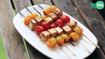 Brochettes tomates cerise & tofu