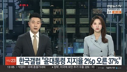한국갤럽 "윤대통령 지지율 2%p 오른 37%…노조대응 강한 인상"