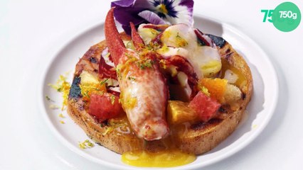 Palets de Patate Douce de Caroline du Nord Covington  vanillée, homard rôti et beurre d'agrumes