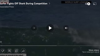 Shark attack on surfer during competition.