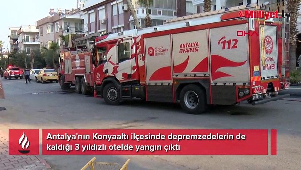 Depremzedelerin de kaldığı otelde yangın çıktı