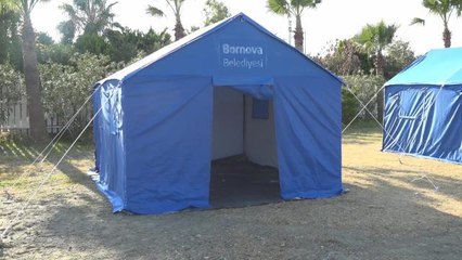Bornova Belediyesi'nin İthal Ettiği Çadırlar Deprem Bölgesinde