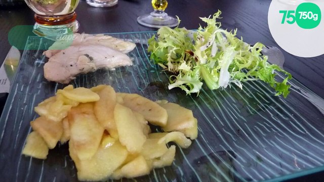 Aiguillettes de poulet miellées et ses pommes poêlées