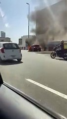 Car catches fire on Al Khail Road
