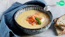 Velouté de pommes de terre au saumon fumé