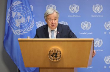 下载视频: UN-Chef Antonio Guterres verurteilt Russlands Einmarsch in die Ukraine