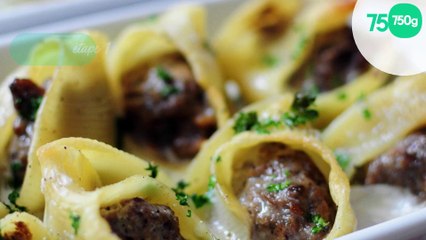 Lumaconi au roquefort Papillon et champignons